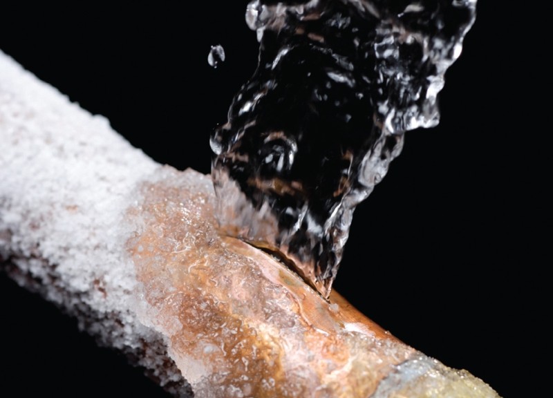 busted frozen pipe
